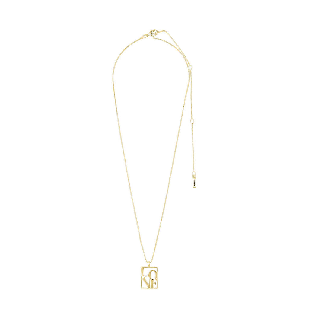 PILGRIM gold plated ketting Love Tag