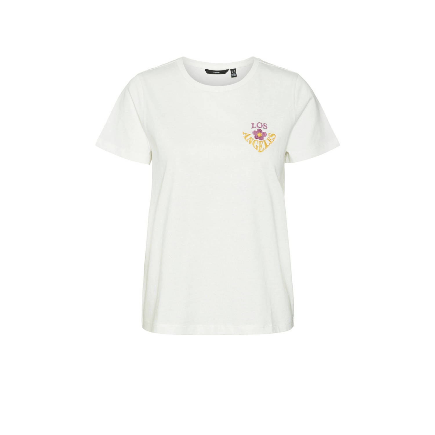 VERO MODA T-shirt VMSIA met printopdruk ecru