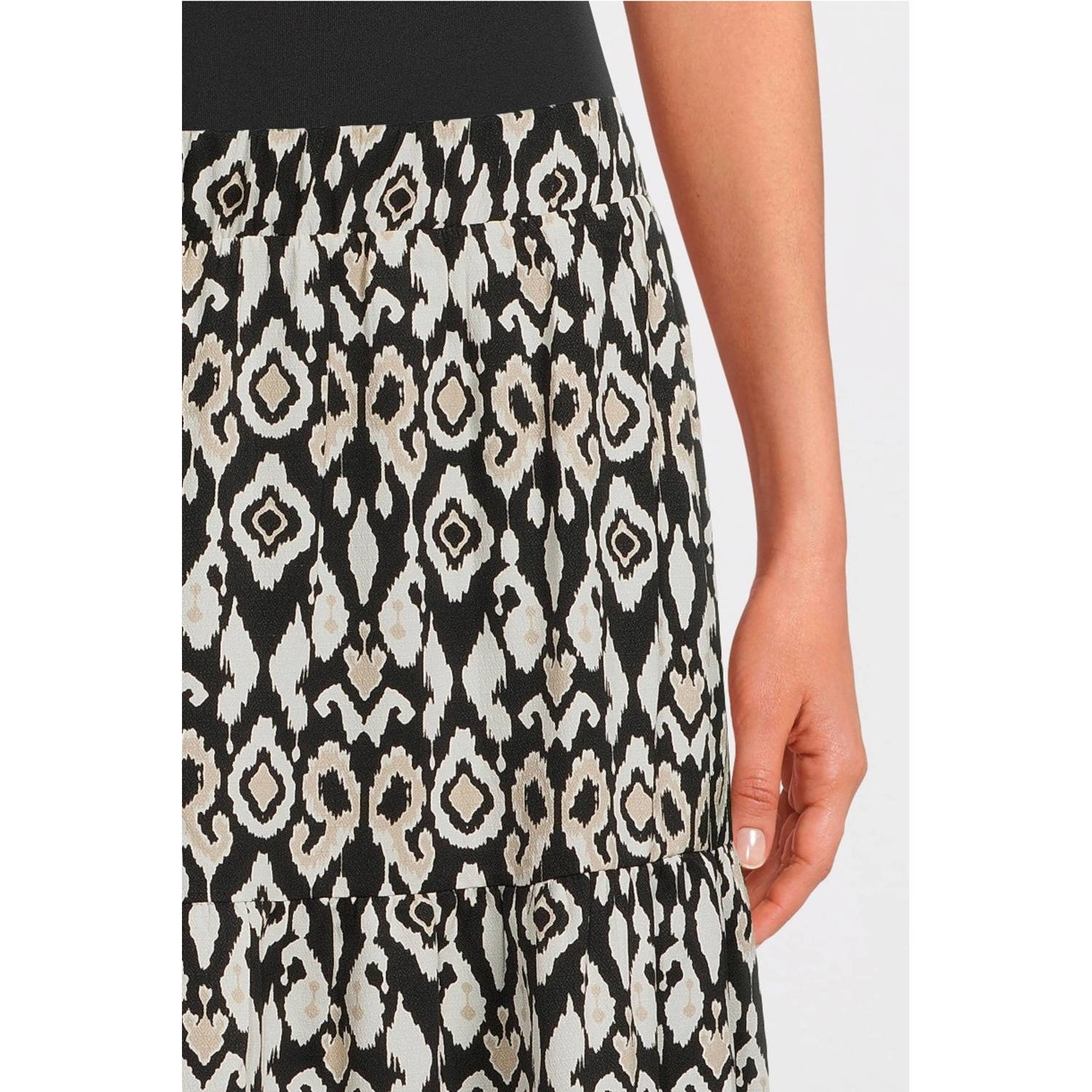 VERO MODA rok met all over print zwart crème