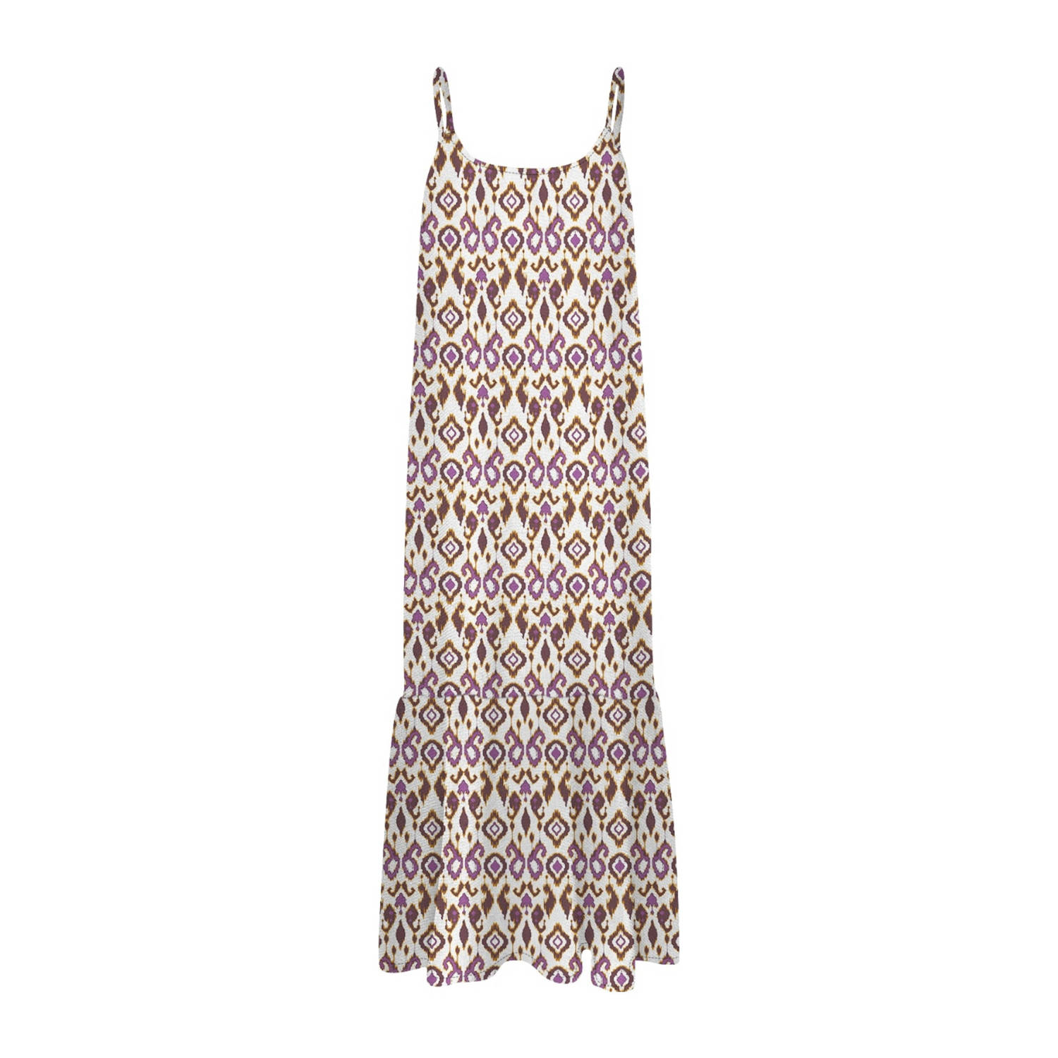 VERO MODA maxi jurk VMJULIET met all over print donkerpaars wit
