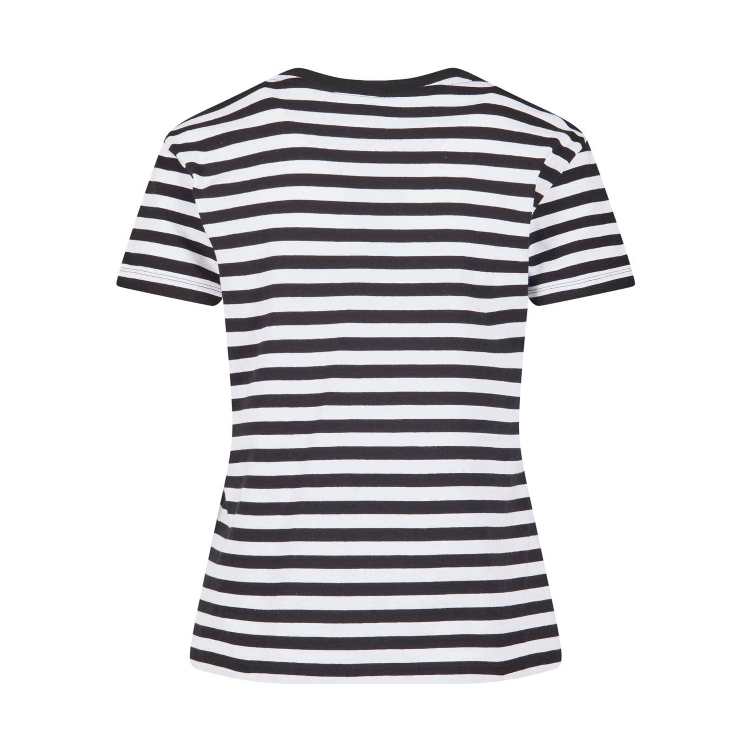 Urban Classics Curvy gestreept T-shirt wit zwart