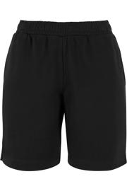 thumbnail: Zwarte dames Urban Classics Curvy high waist regular fit short van katoen met elastische tailleband en effen