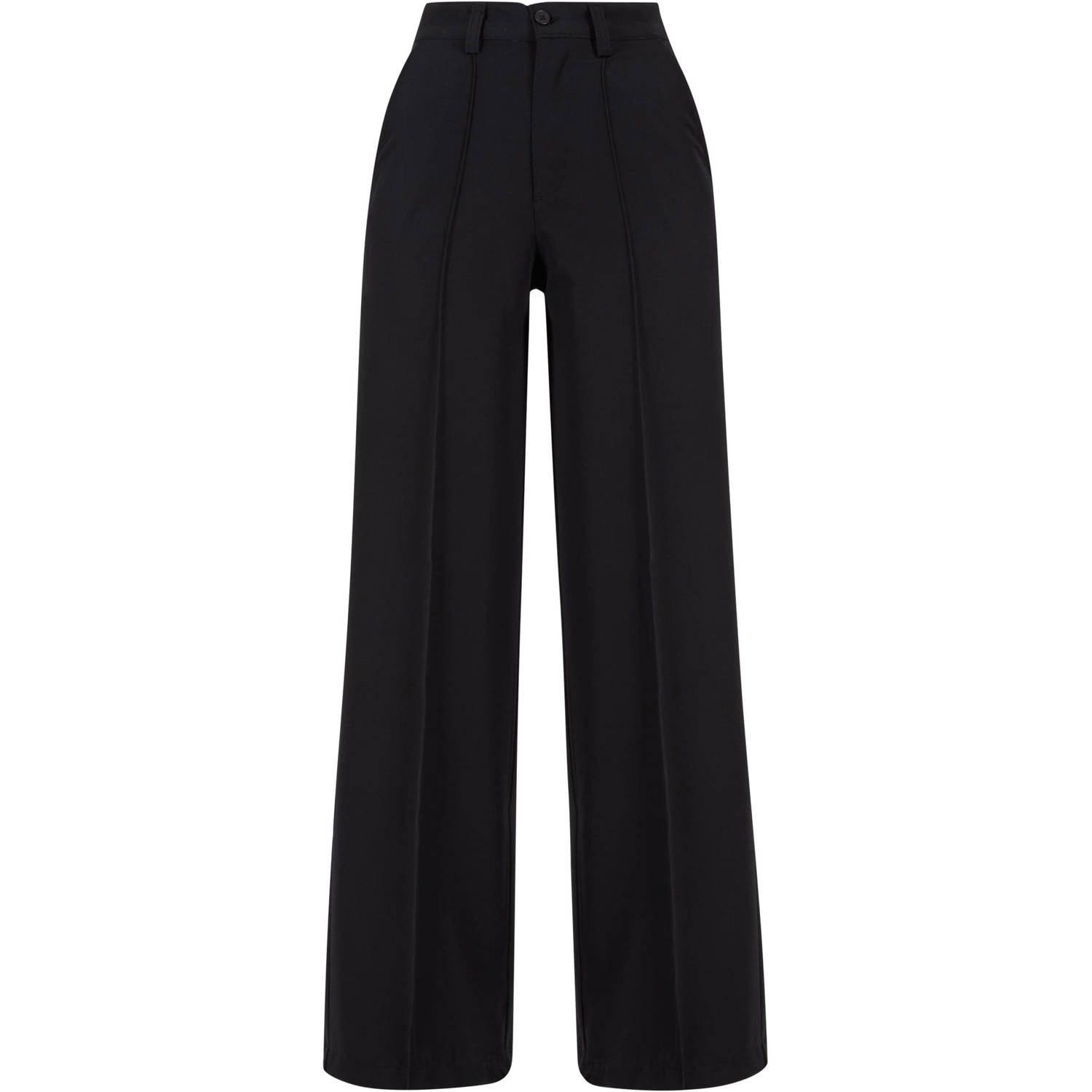 Urban Classics Curvy high waist wide leg broek zwart