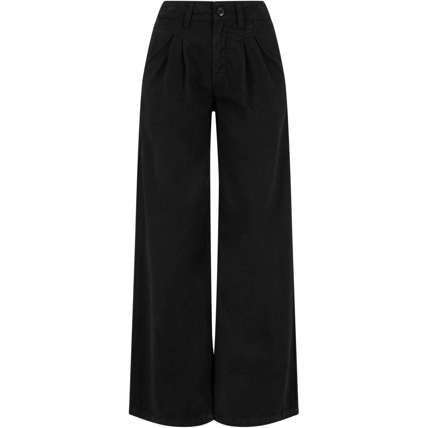 Urban Classics Organic Pleated Cotton Pants Chino's black maat: 31 beschikbare maaten:26 27 28 29 30 31
