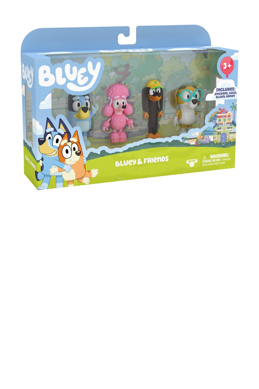 Figurines MOOSE Bluey - Pack Famille 4 Personnages (Réf. 90077) - Pour Jeu Et Collection