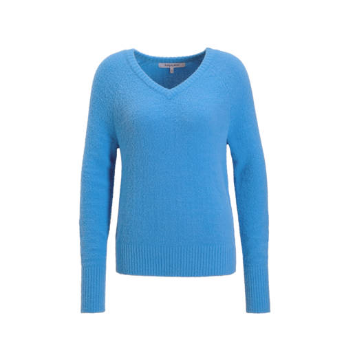 anytime gebreide trui met V-hals blauw afbeelding