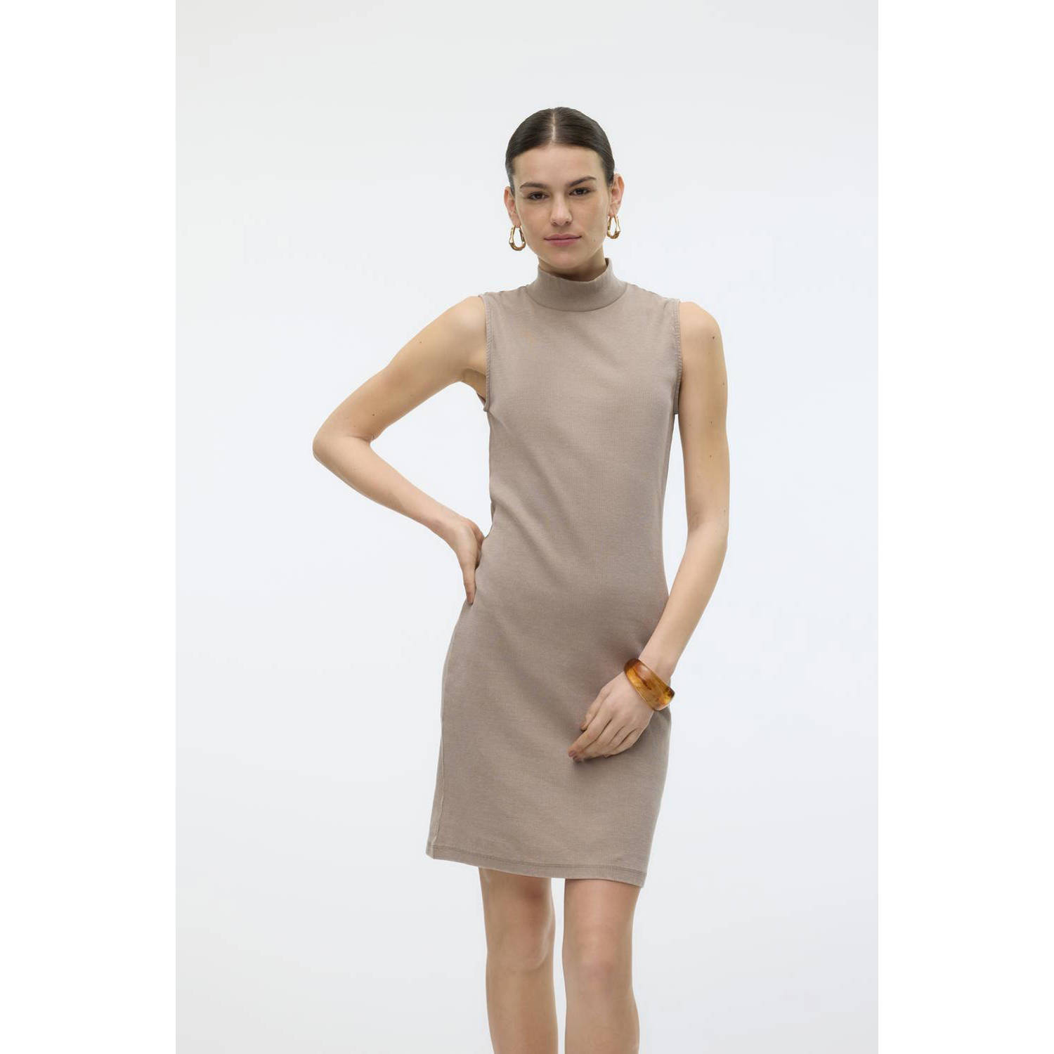 VERO MODA jurk VMJANE taupe