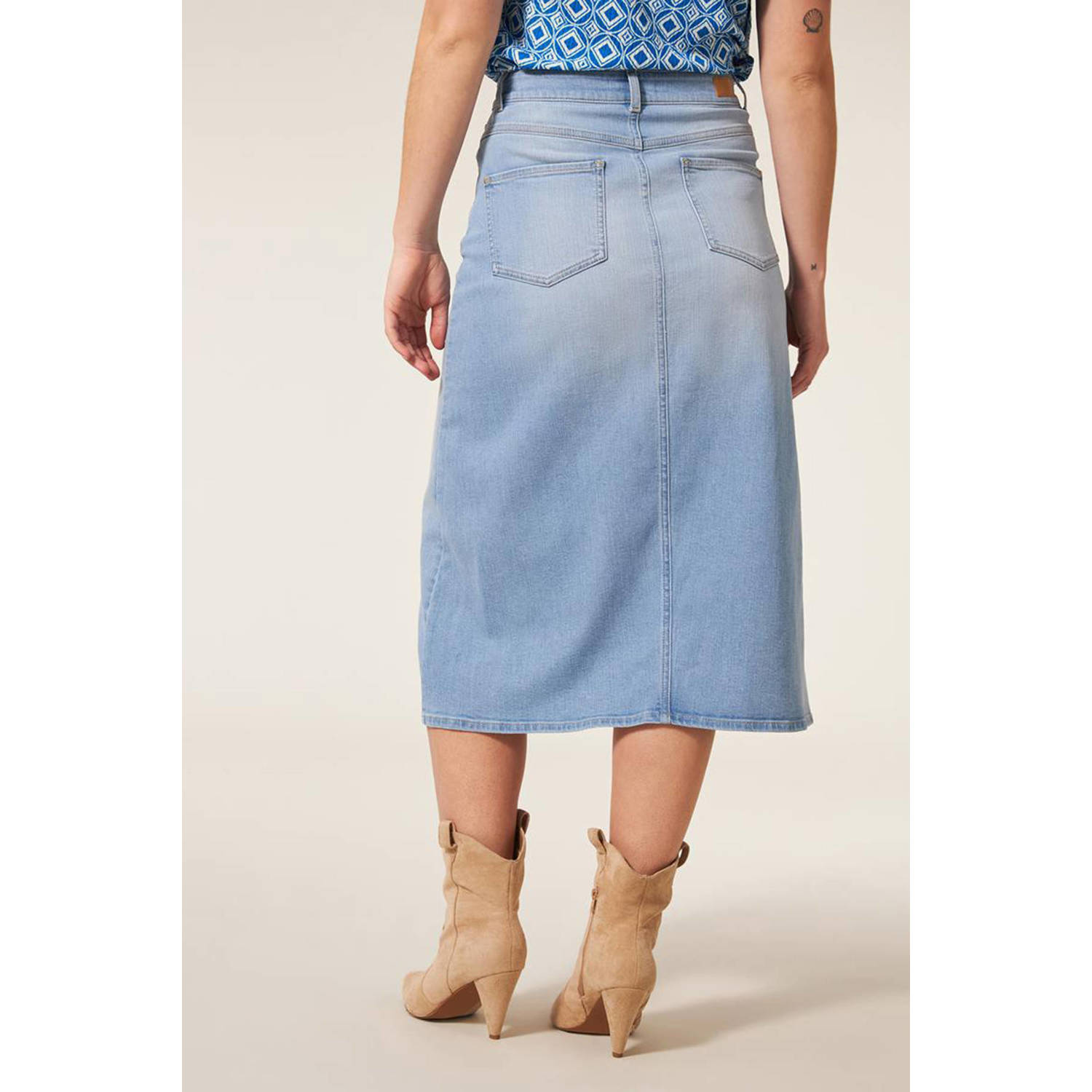 Miss Etam spijkerrok Lauren light blue denim