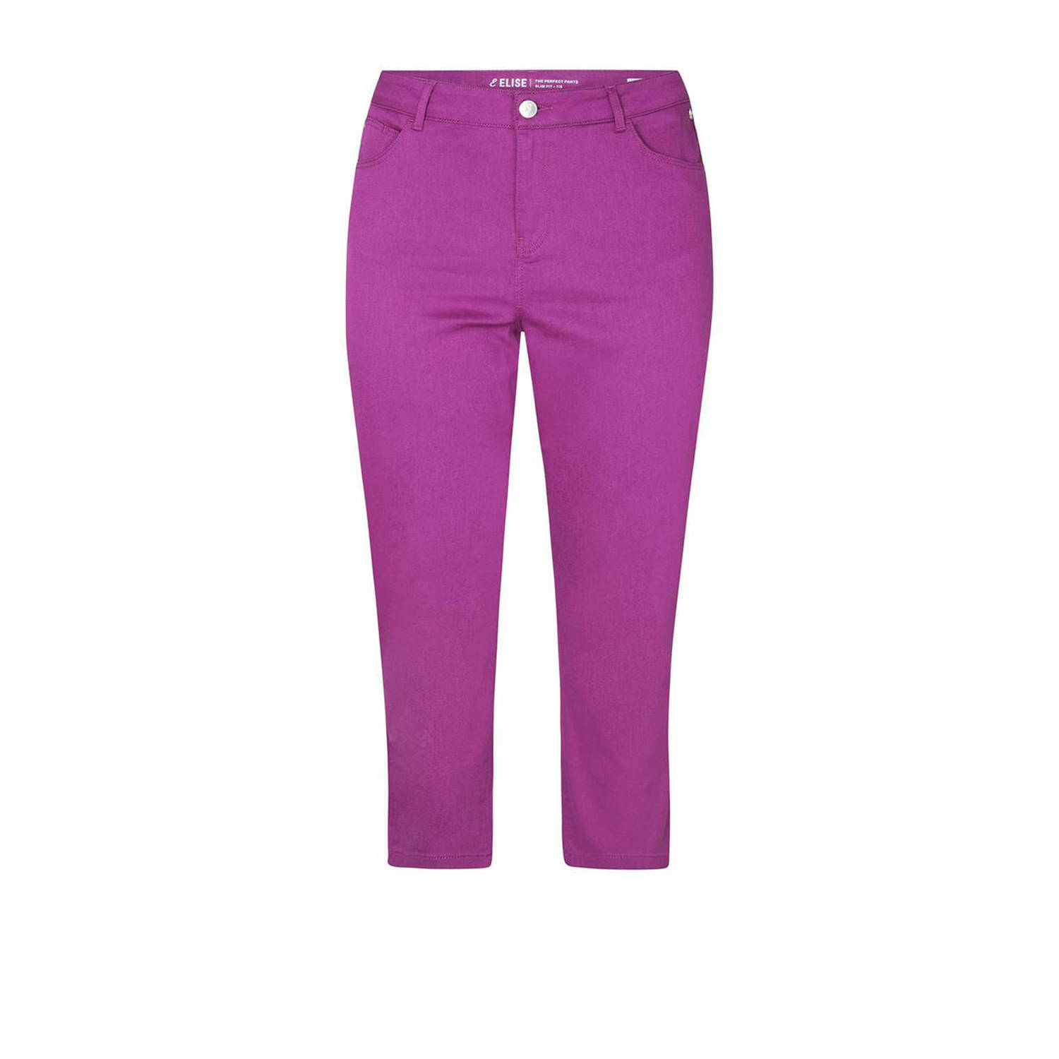 Miss Etam Plus slim fit broek Elise 7 8 paars