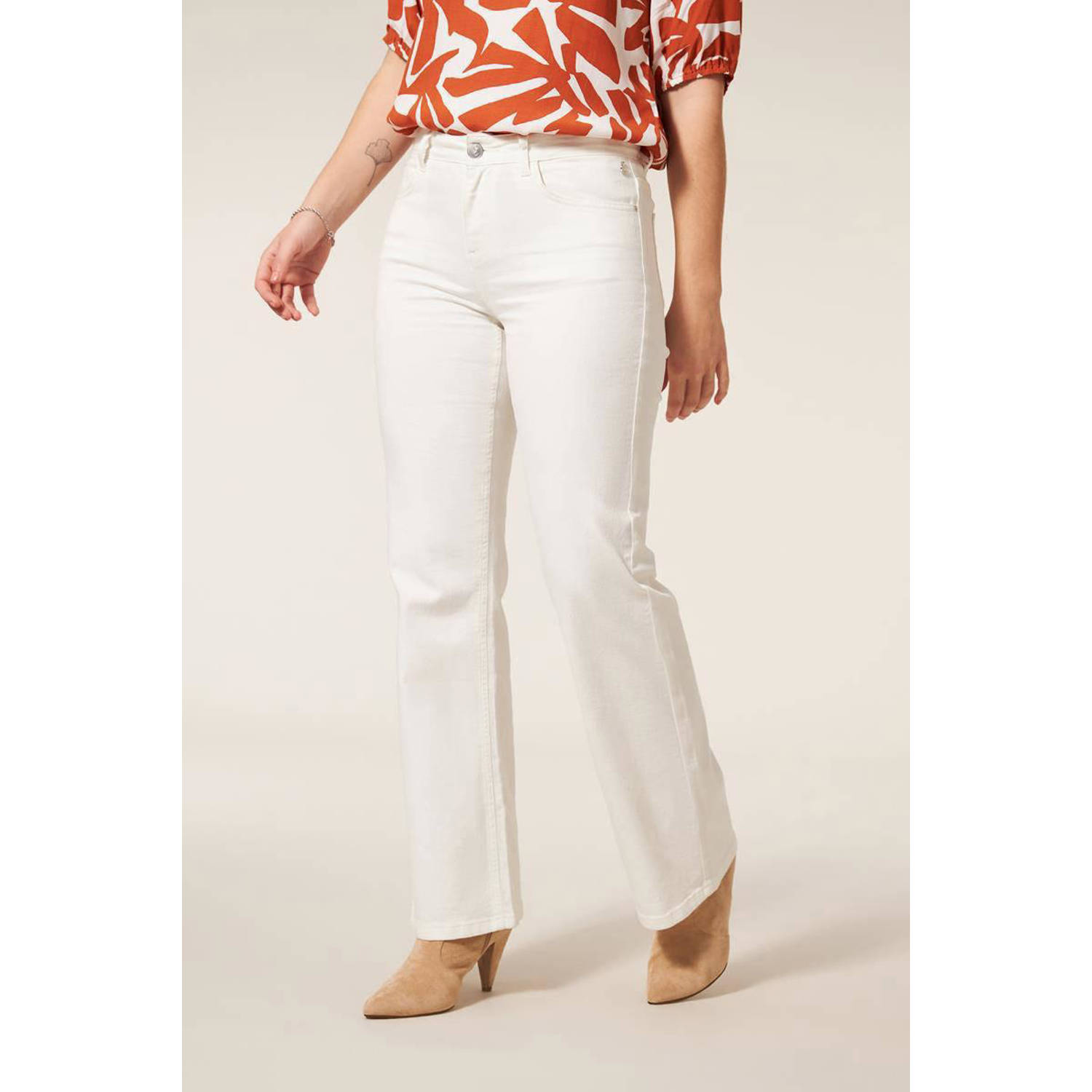 Miss Etam wide leg jeans ecru
