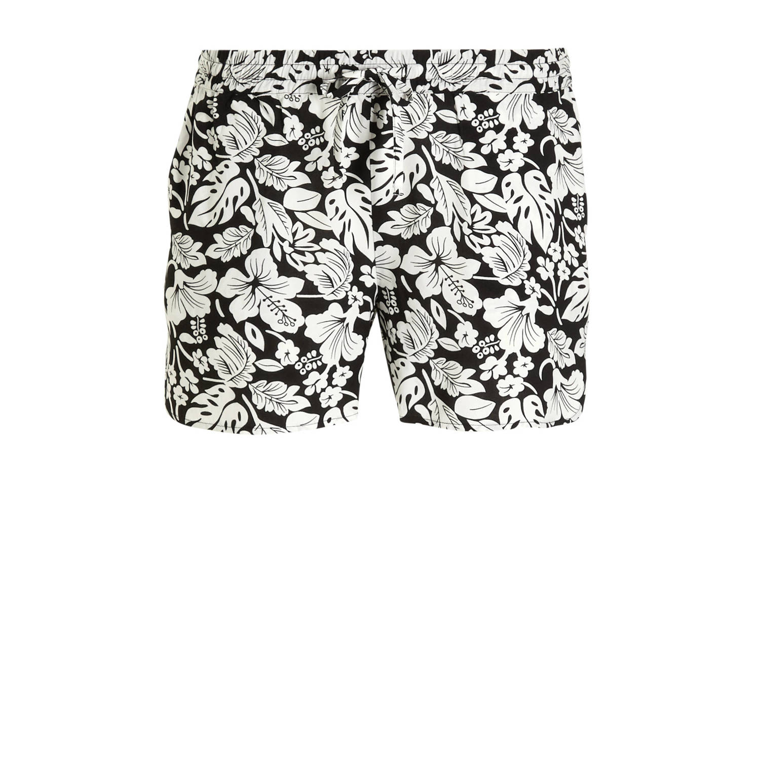 VERO MODA gebloemde regular fit short VMEASY zwart wit