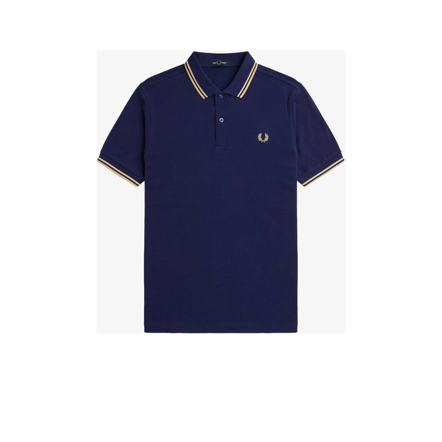 Fred Perry regular fit polo TWIN TIPPED met logo donkerblauw