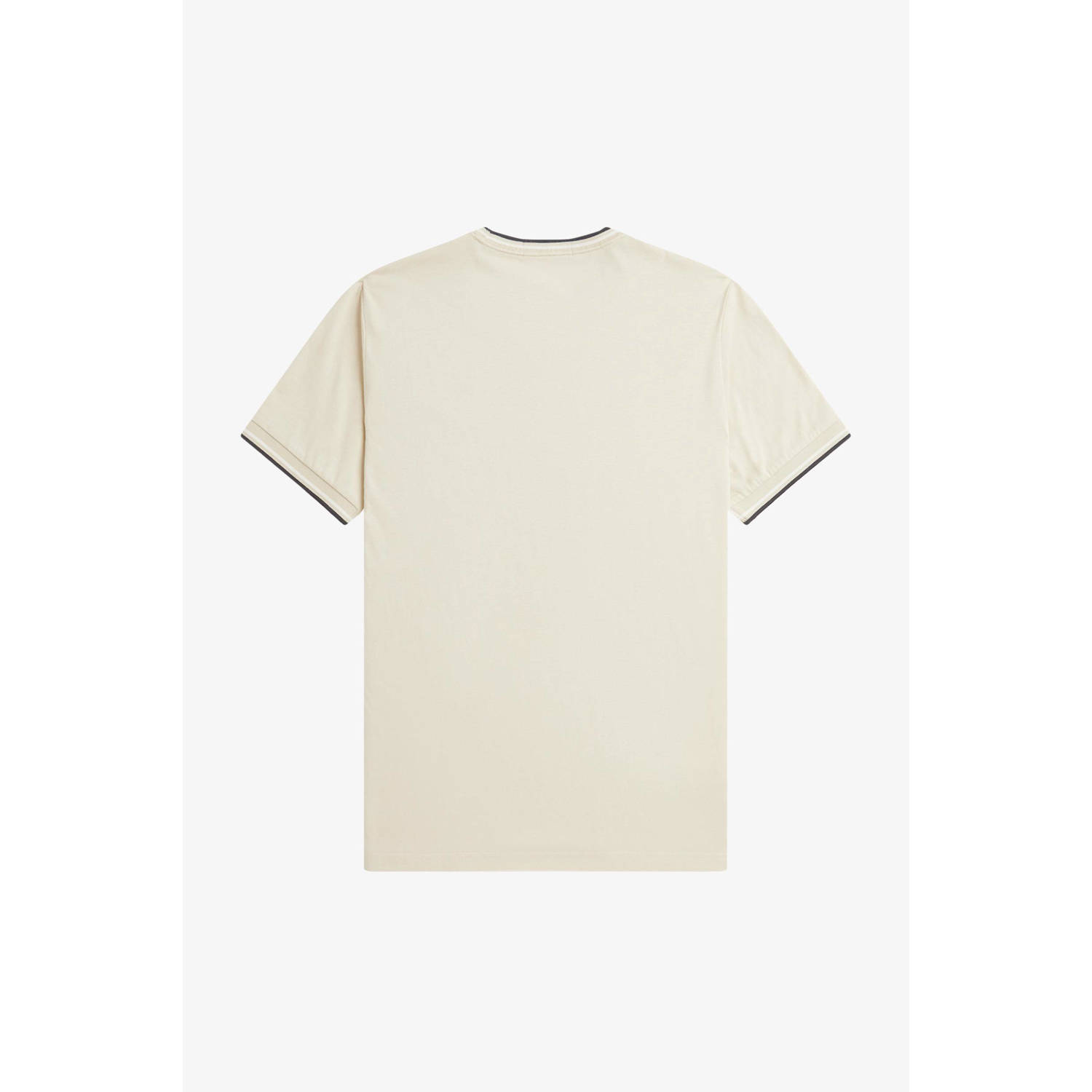 Fred Perry T-shirt TWIN TIPPED met logo oatmeal ecru blk