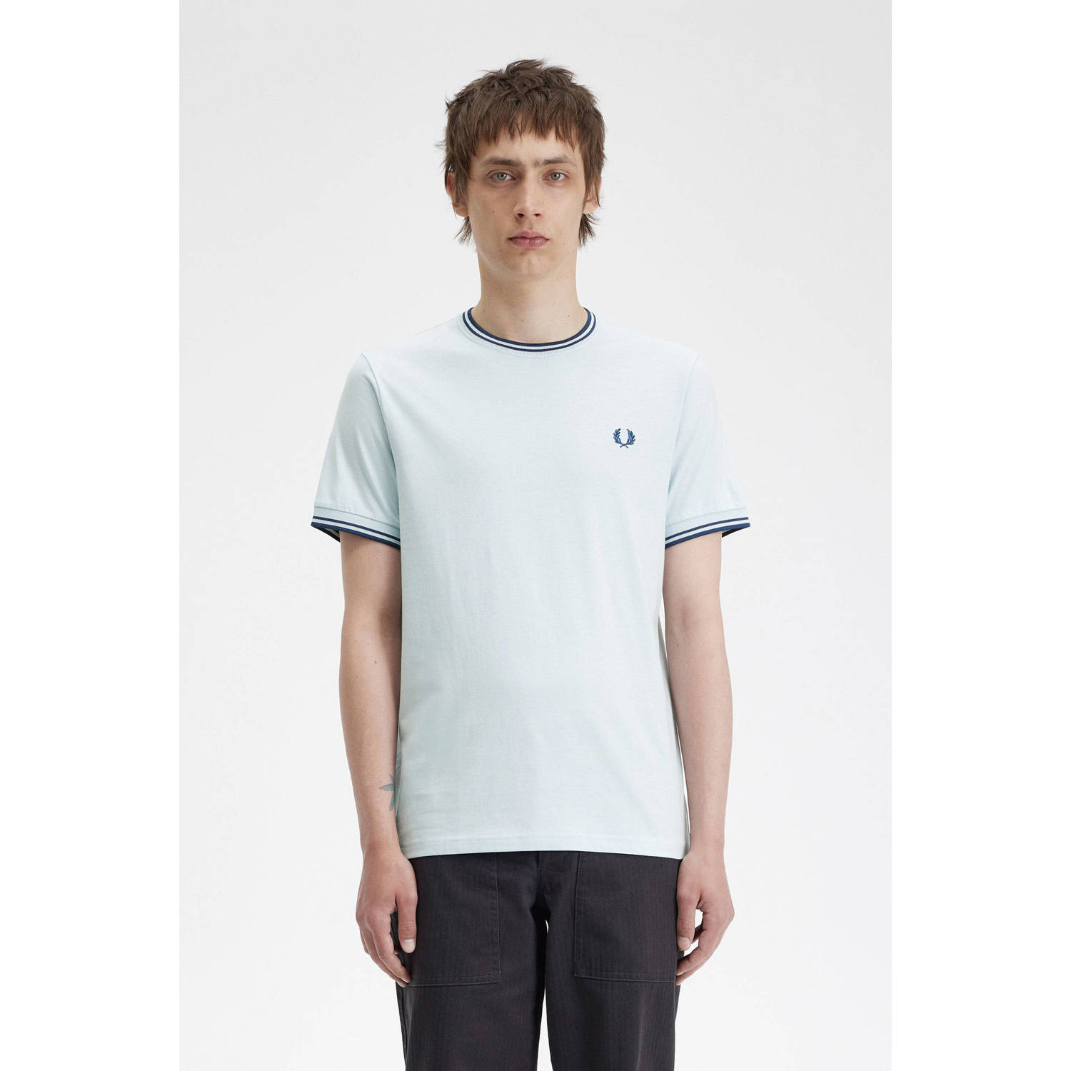 Fred Perry regular fit T-shirt TWIN TIPPED met logo