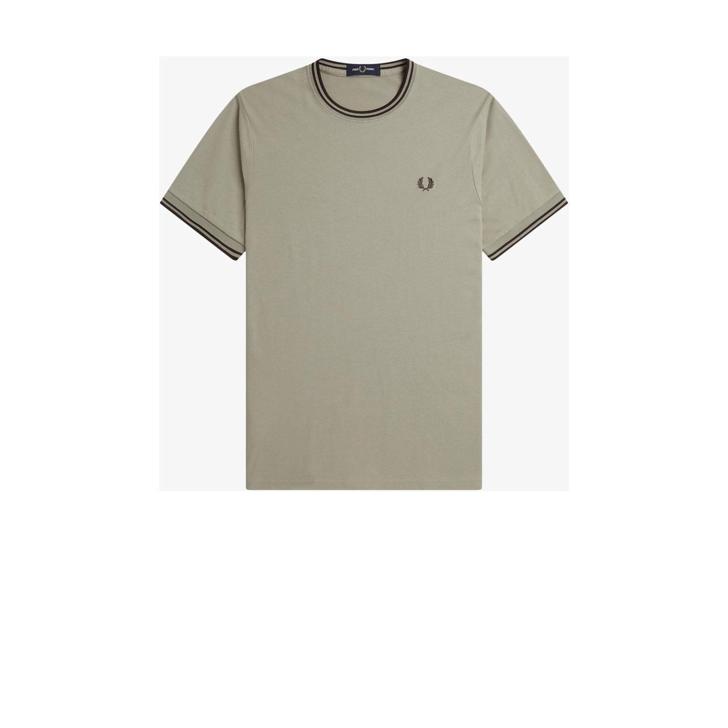 Fred Perry Twin Tipped Ringer T-Shirt Beige- Heren Beige