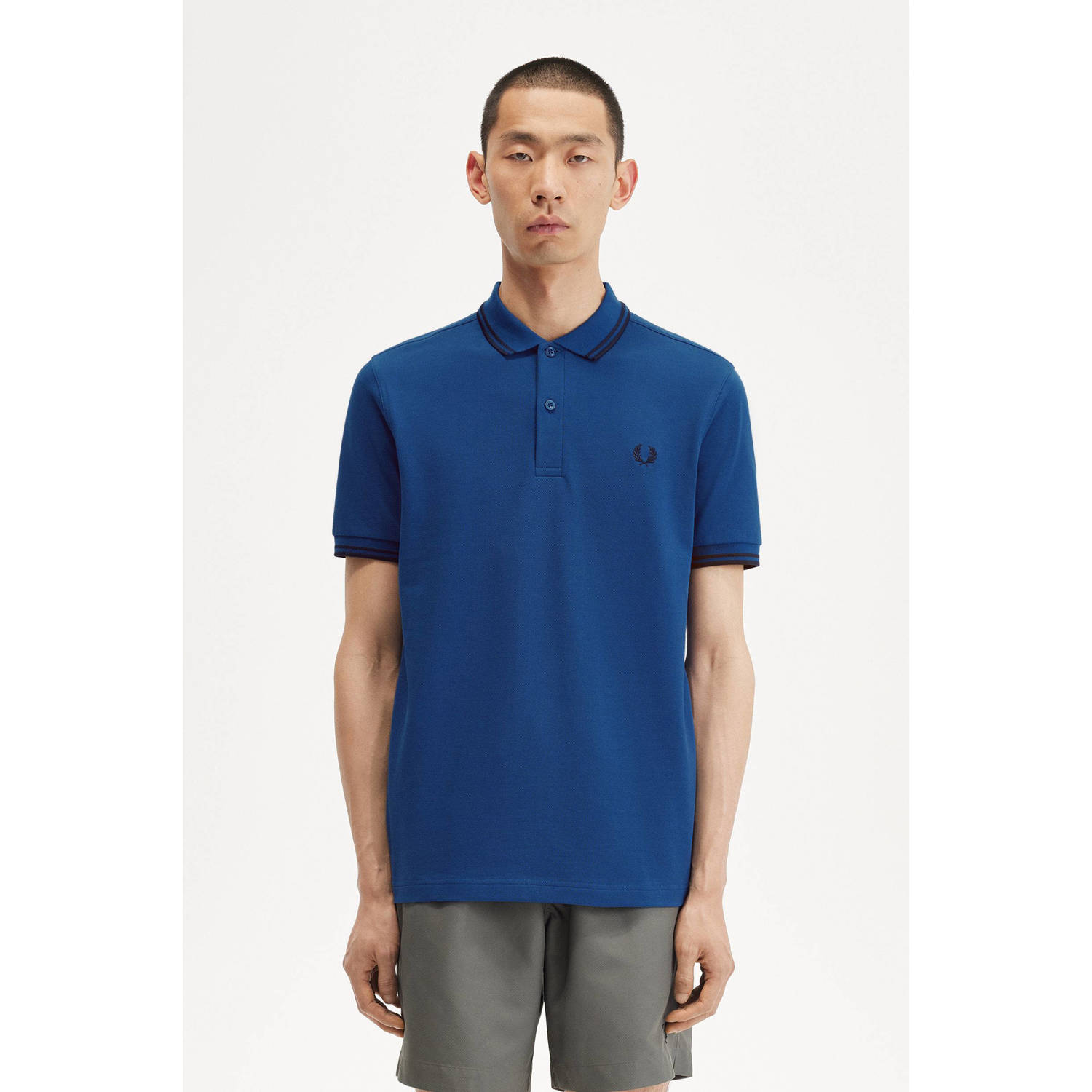 Fred Perry regular fit polo TWIN TIPPED met contrastbies