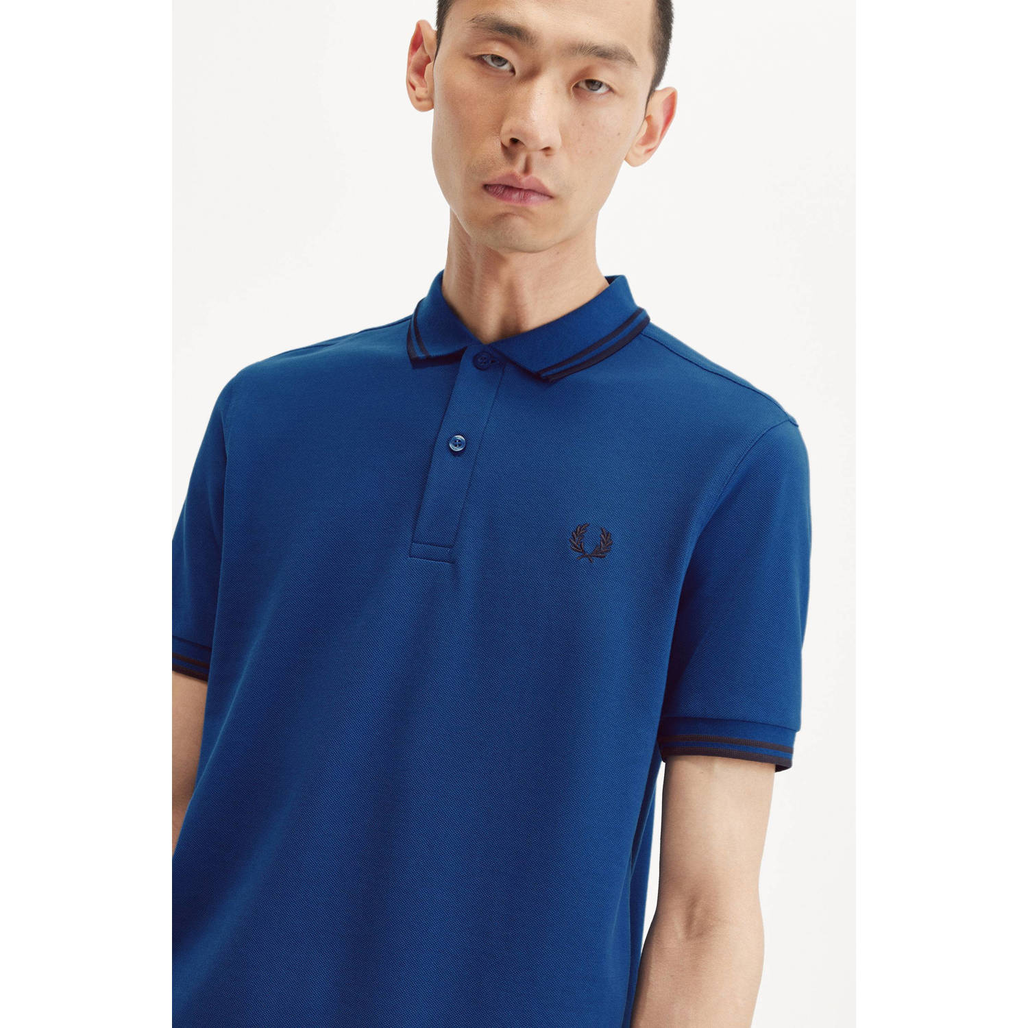 Fred Perry regular fit polo TWIN TIPPED met contrastbies
