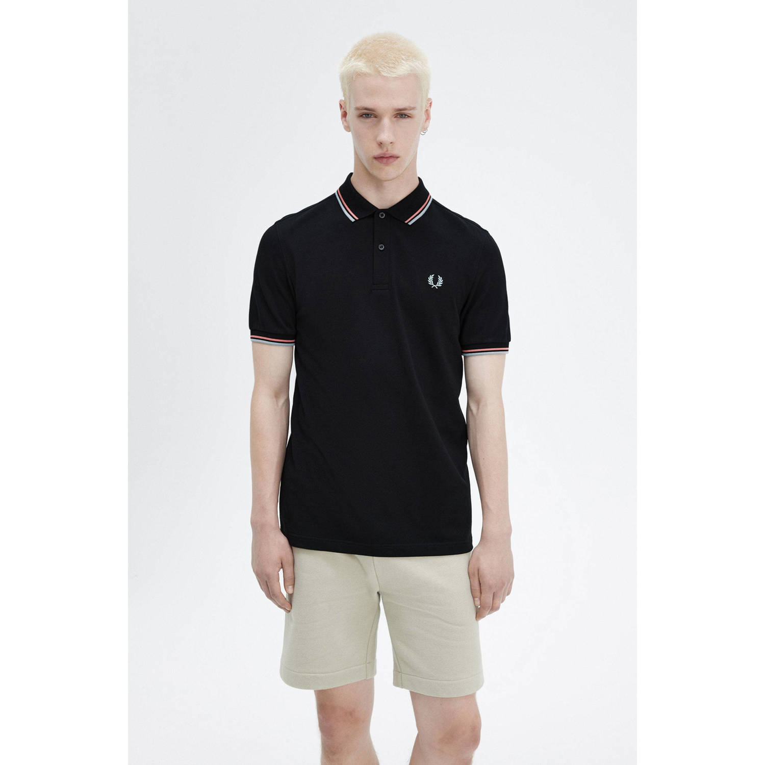 Fred Perry regular fit polo TWIN TIPPED met contrastbies