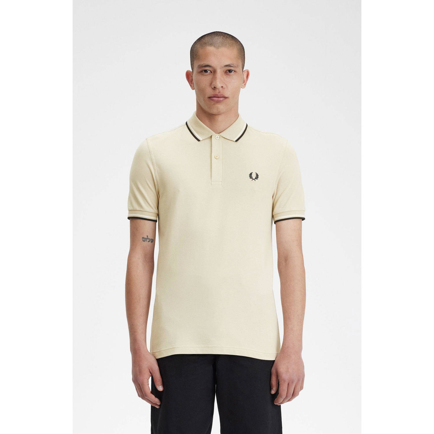 Fred Perry regular fit polo TWIN TIPPED met contrastbies