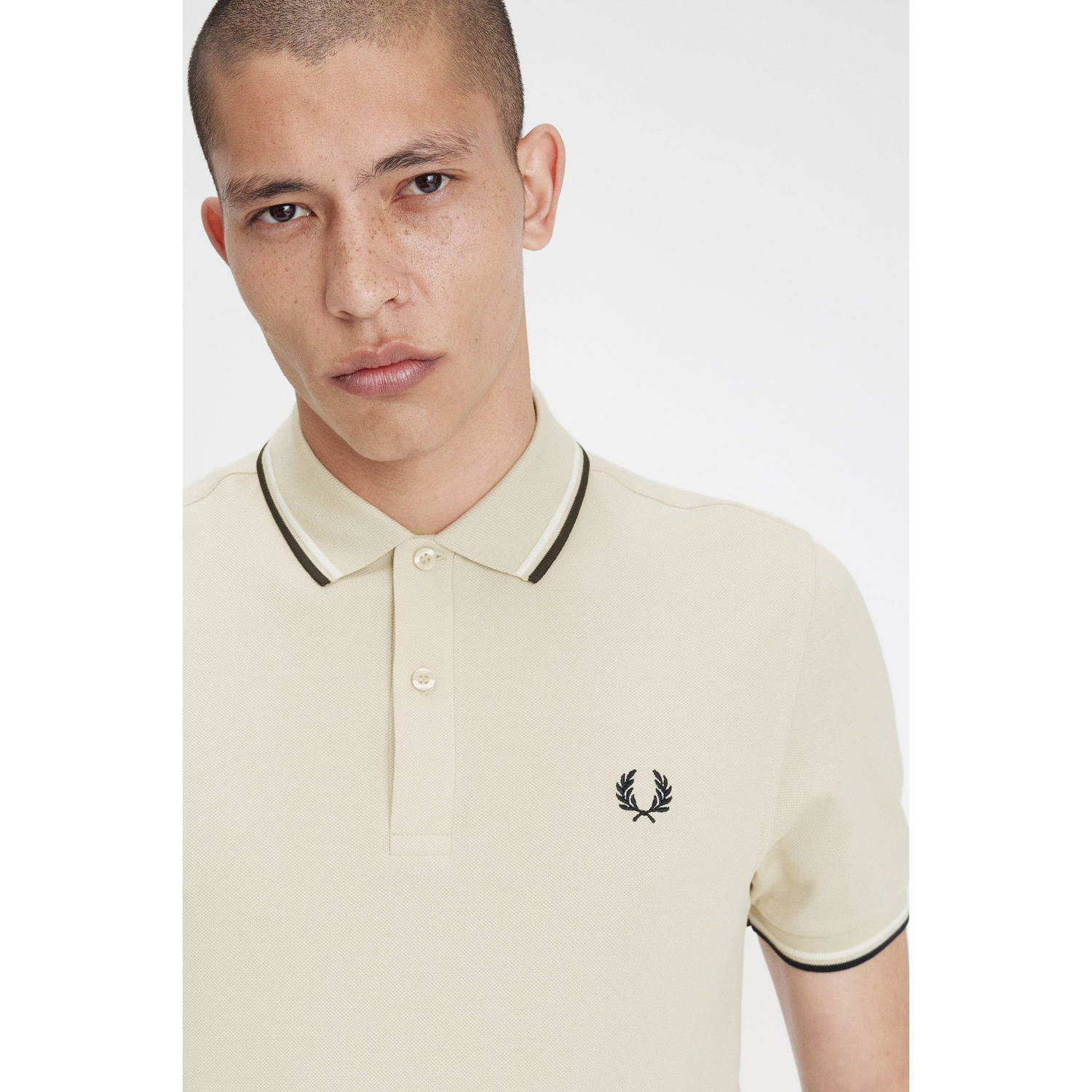 Fred Perry regular fit polo TWIN TIPPED met contrastbies