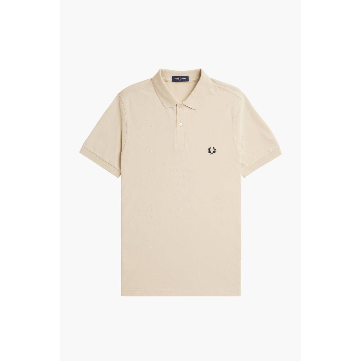 Fred Perry regular fit polo met logo oatmeal black