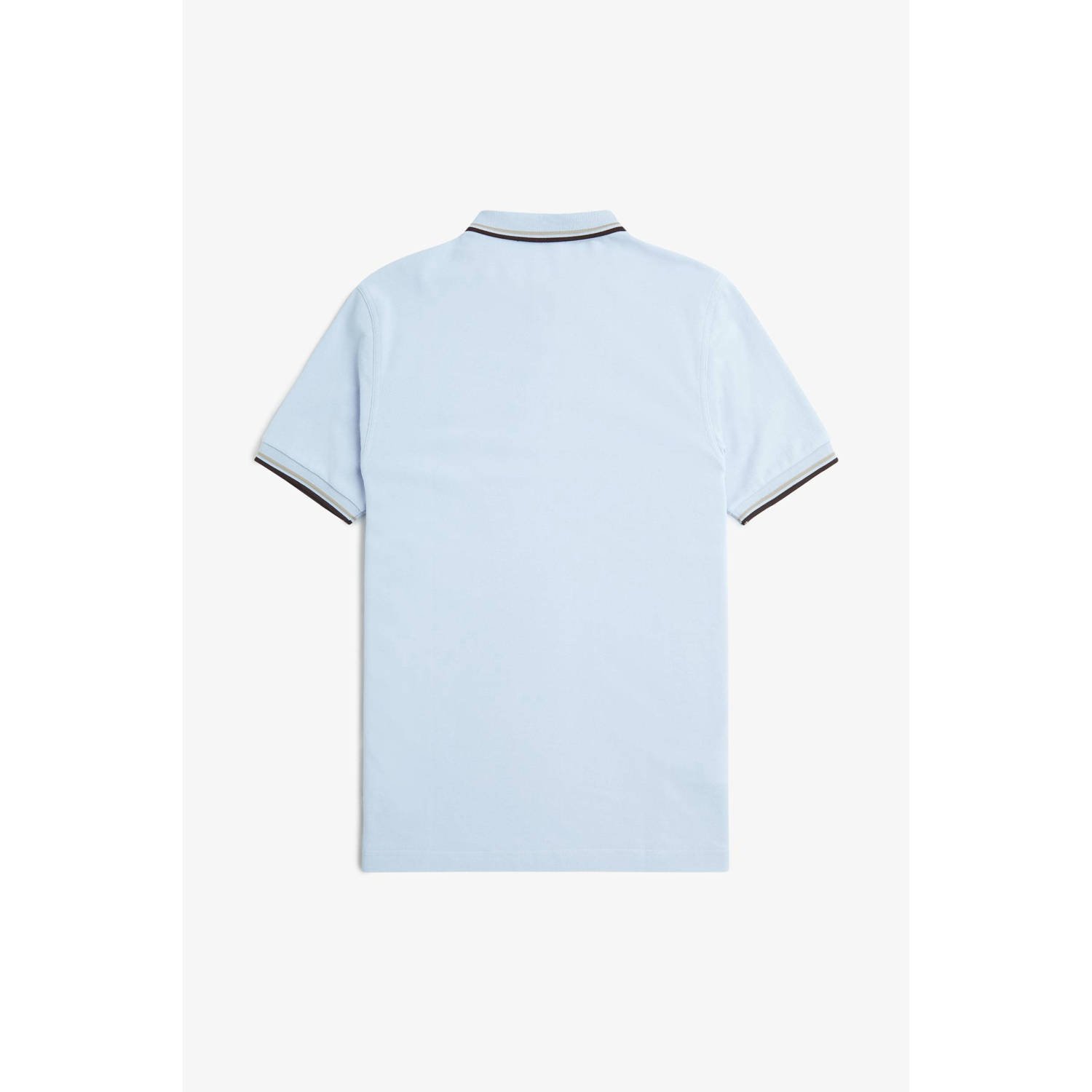 Fred Perry regular fit polo TWIN TIPPED met logo lichtblauw
