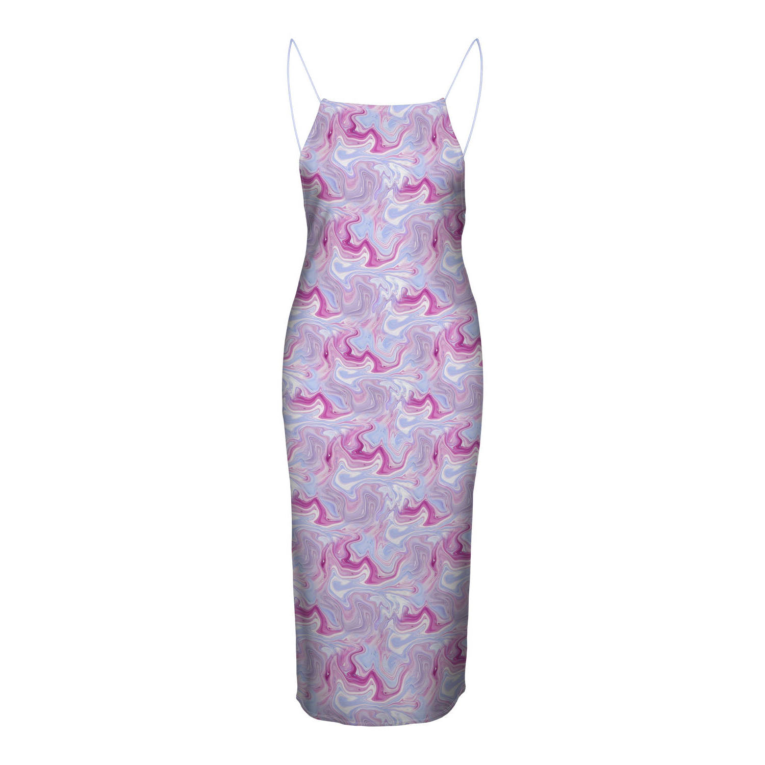 NOISY MAY jurk NMDESTINEY met all over print roze paars