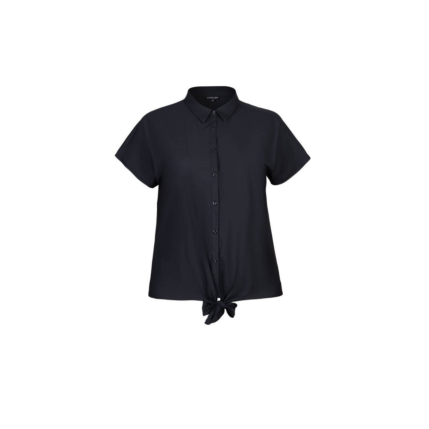 Exxcellent blouse van travelstof zwart