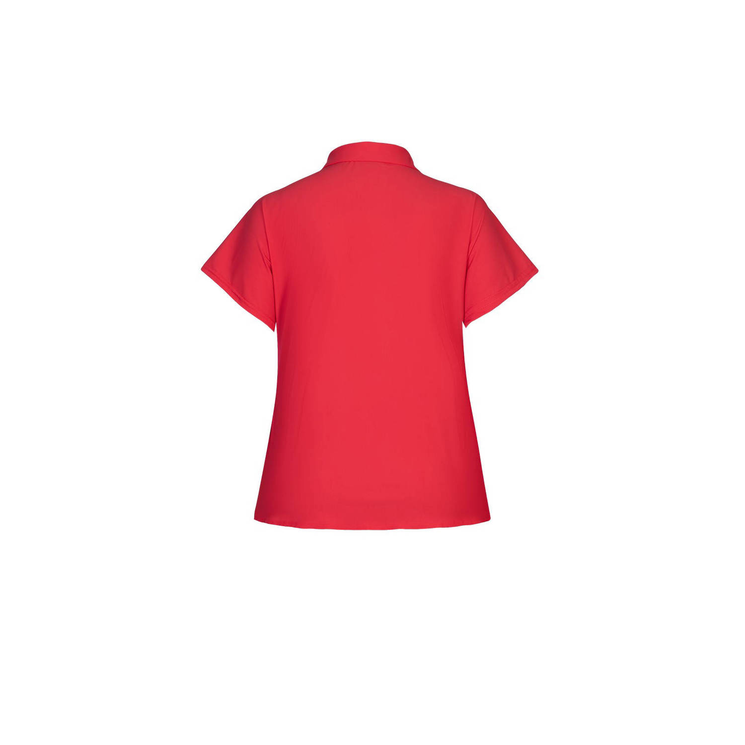 Exxcellent blouse van travelstof rood
