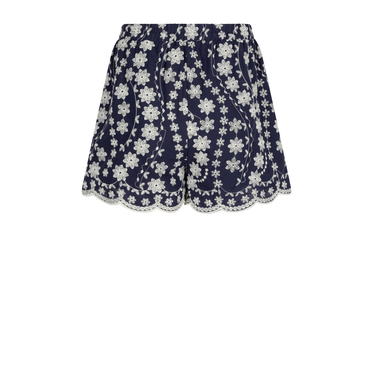 Ydence gebloemde high waist regular fit short Quinn marine wit