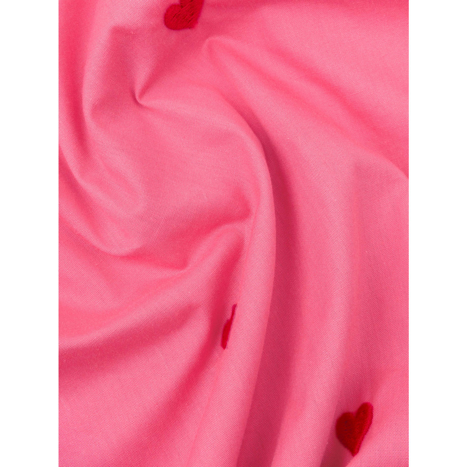 Ydence jurk Sylvie met hartjes en borduursels roze rood