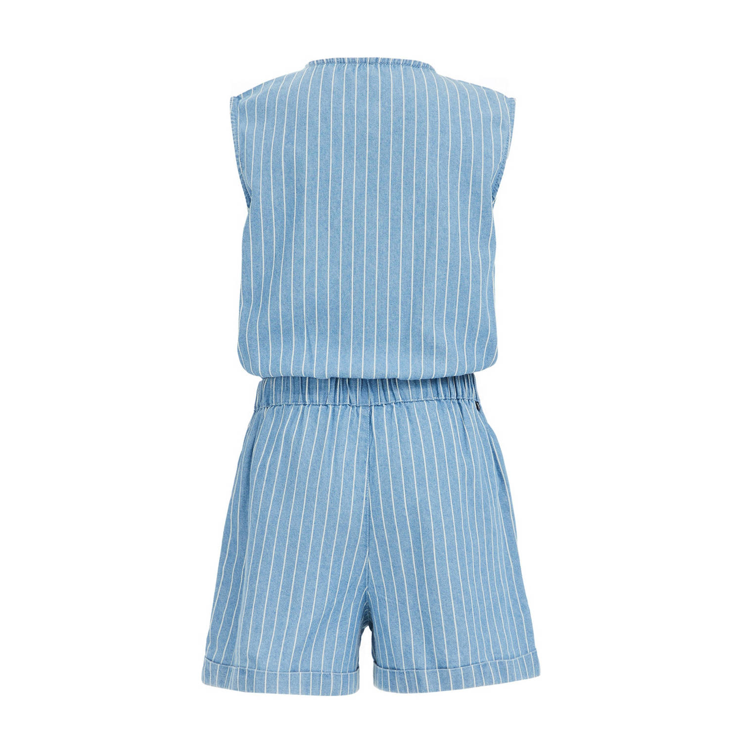 WE Fashion gestreepte jumpsuit light blue denim