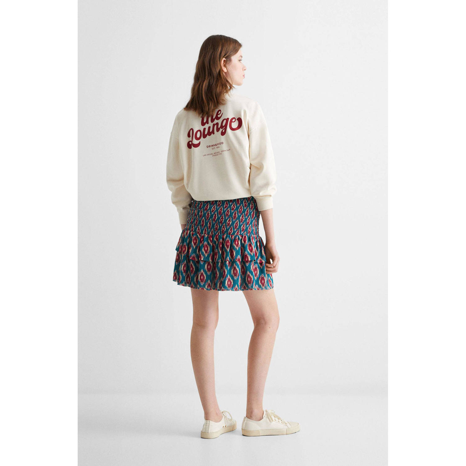 Mango Kids rok met all over print blauw