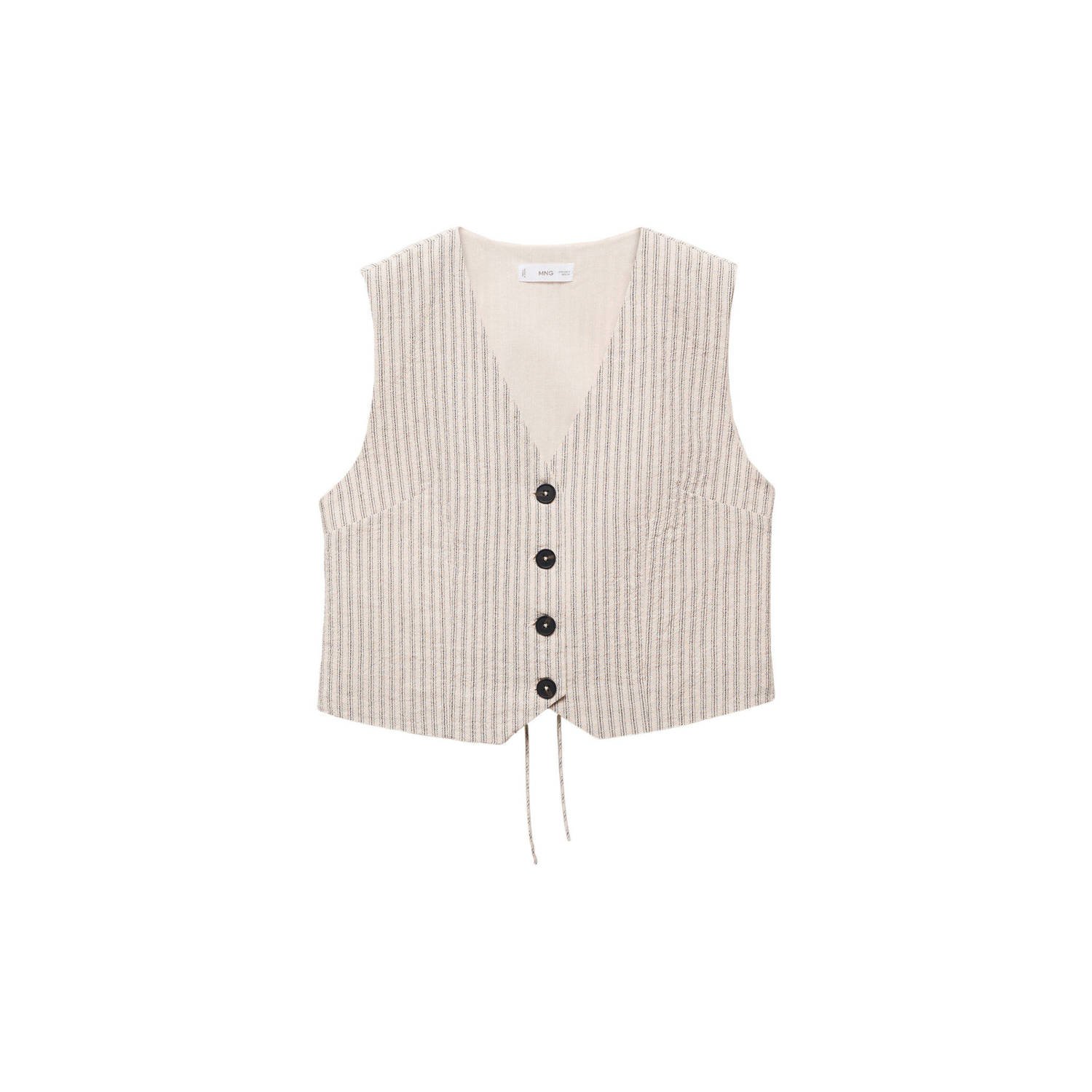 Mango Kids gestreept gilet naturel wit