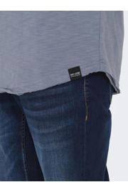 thumbnail: ONLY & SONS gemeleerd regular fit T-shirt ONSBENNE blauw