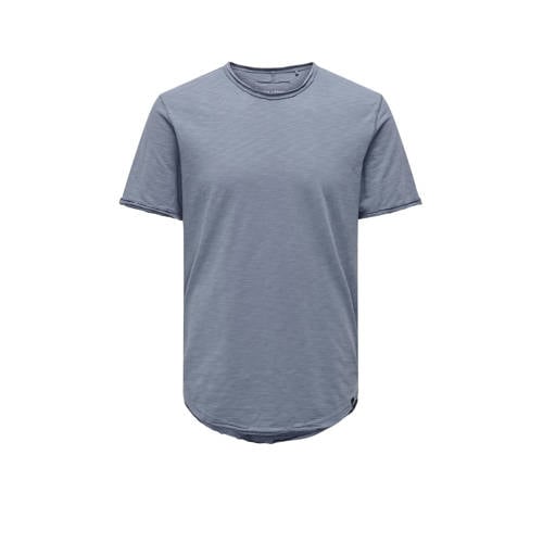 ONLY & SONS gemêleerd regular fit T-shirt ONSBENNE blauw
