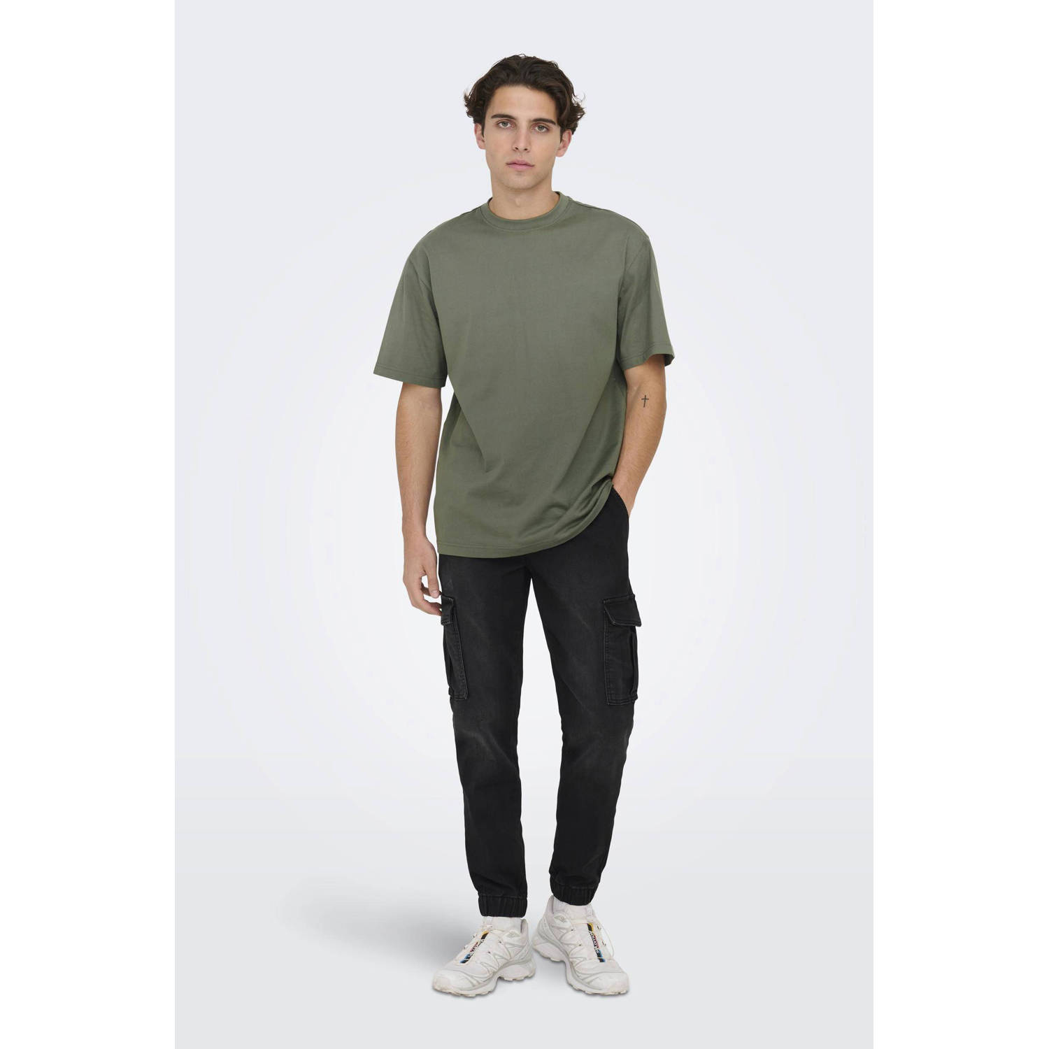 ONLY & SONS oversized T-shirt ONSFRED castor gray