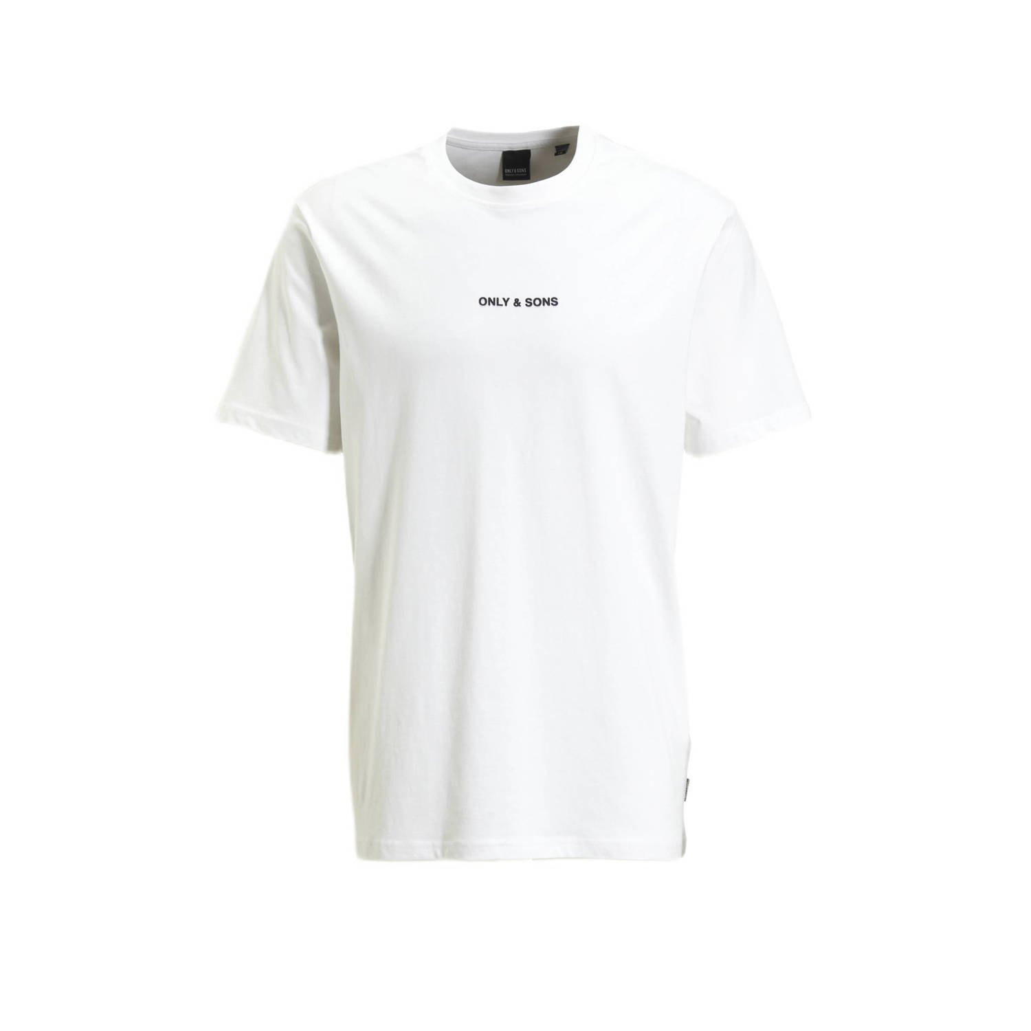 ONLY & SONS regular fit T-shirt ONSLEVI met logo wit