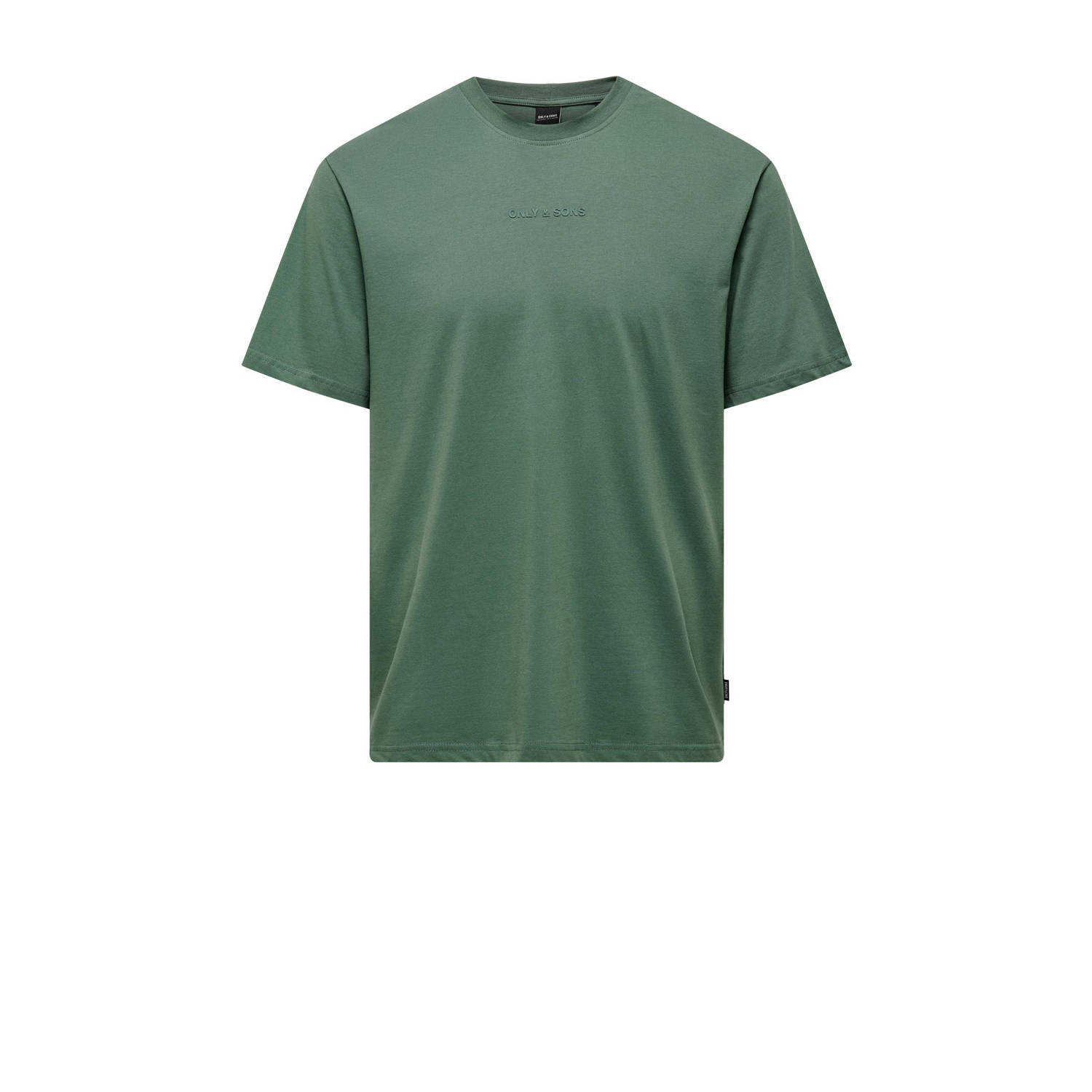 ONLY & SONS regular fit T-shirt ONSLEVI met logo groen