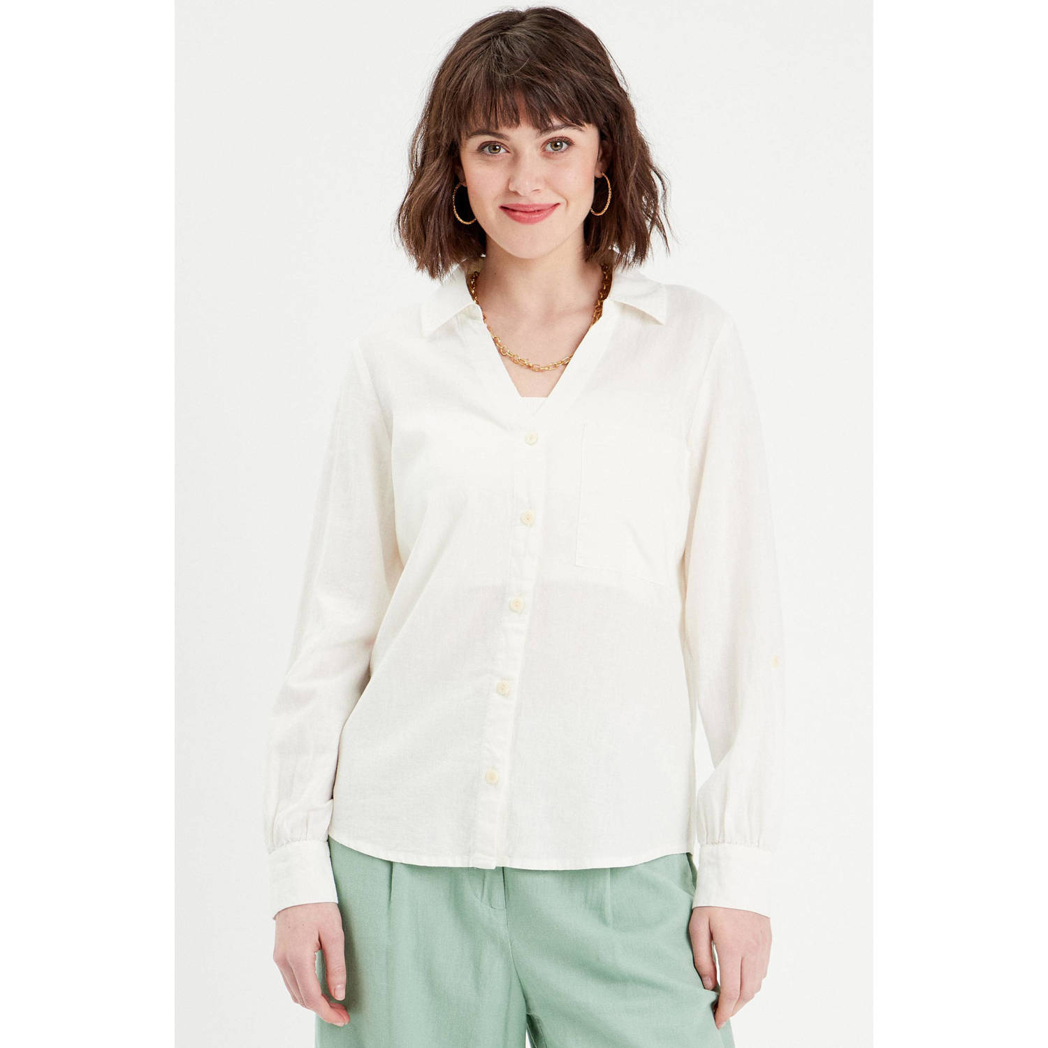 Cache linnen blouse ecru