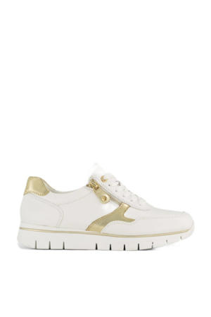 leren sneakers wit/goud