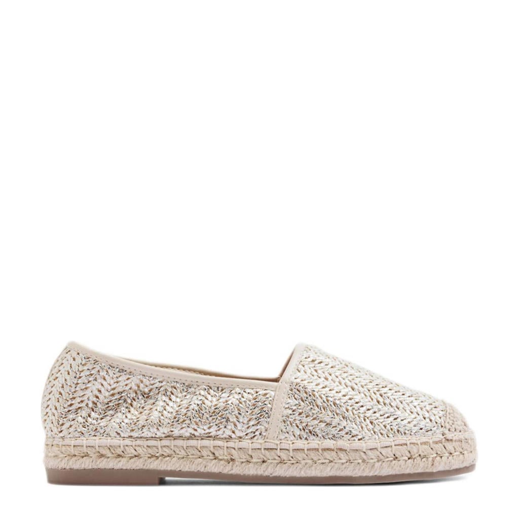 Beige dames Graceland espadrilles van textiel met effen