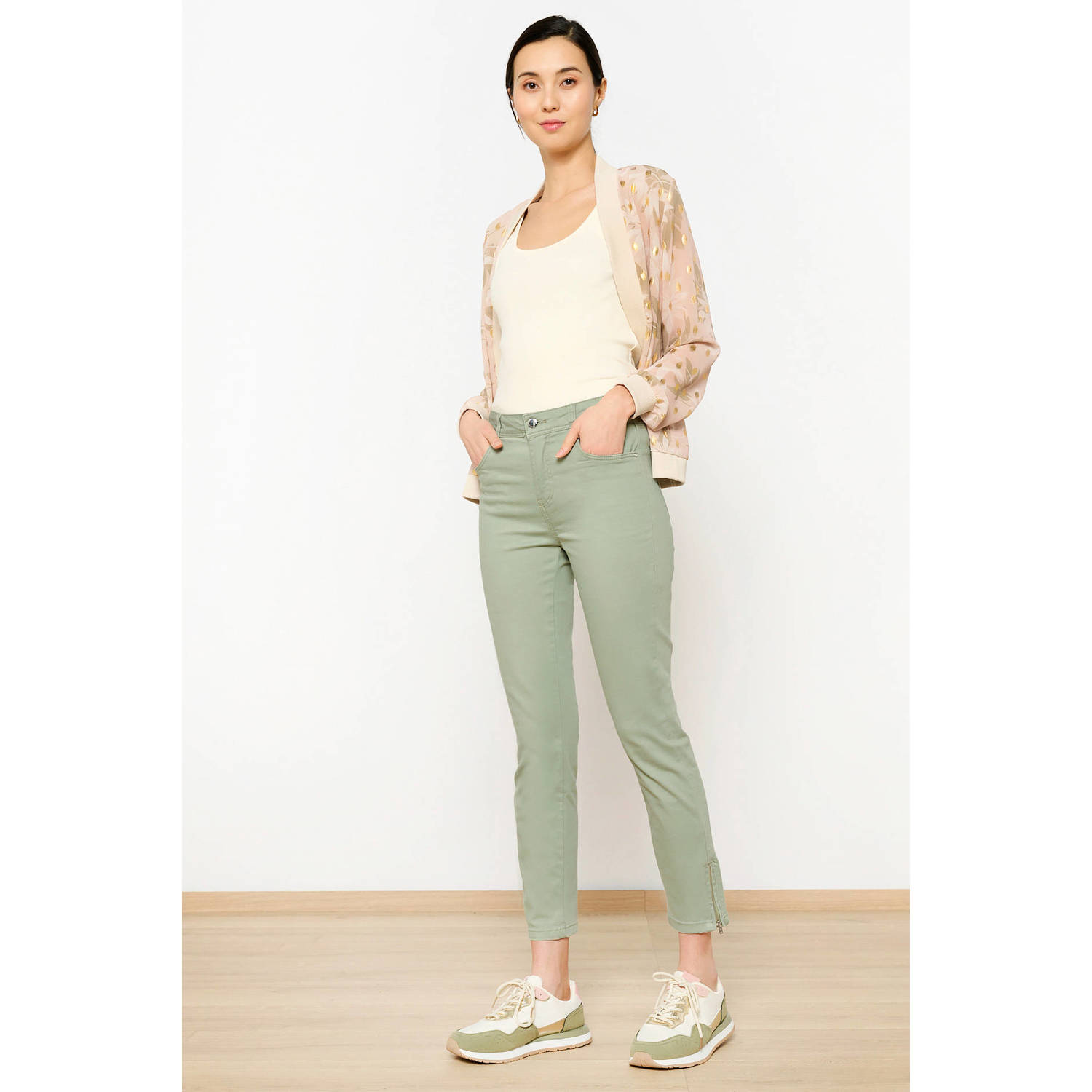 LOLALIZA slim fit jeans lichtgroen