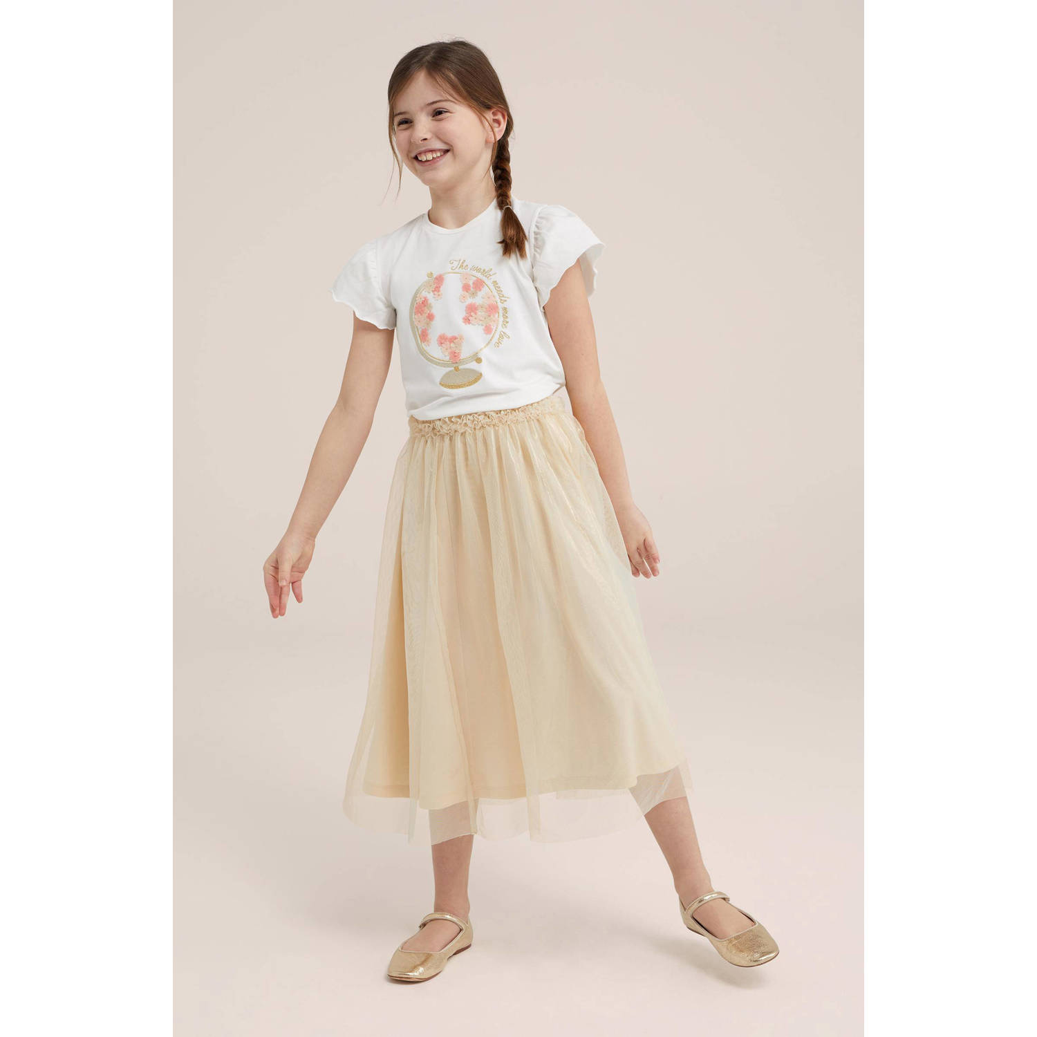 WE Fashion rok goud