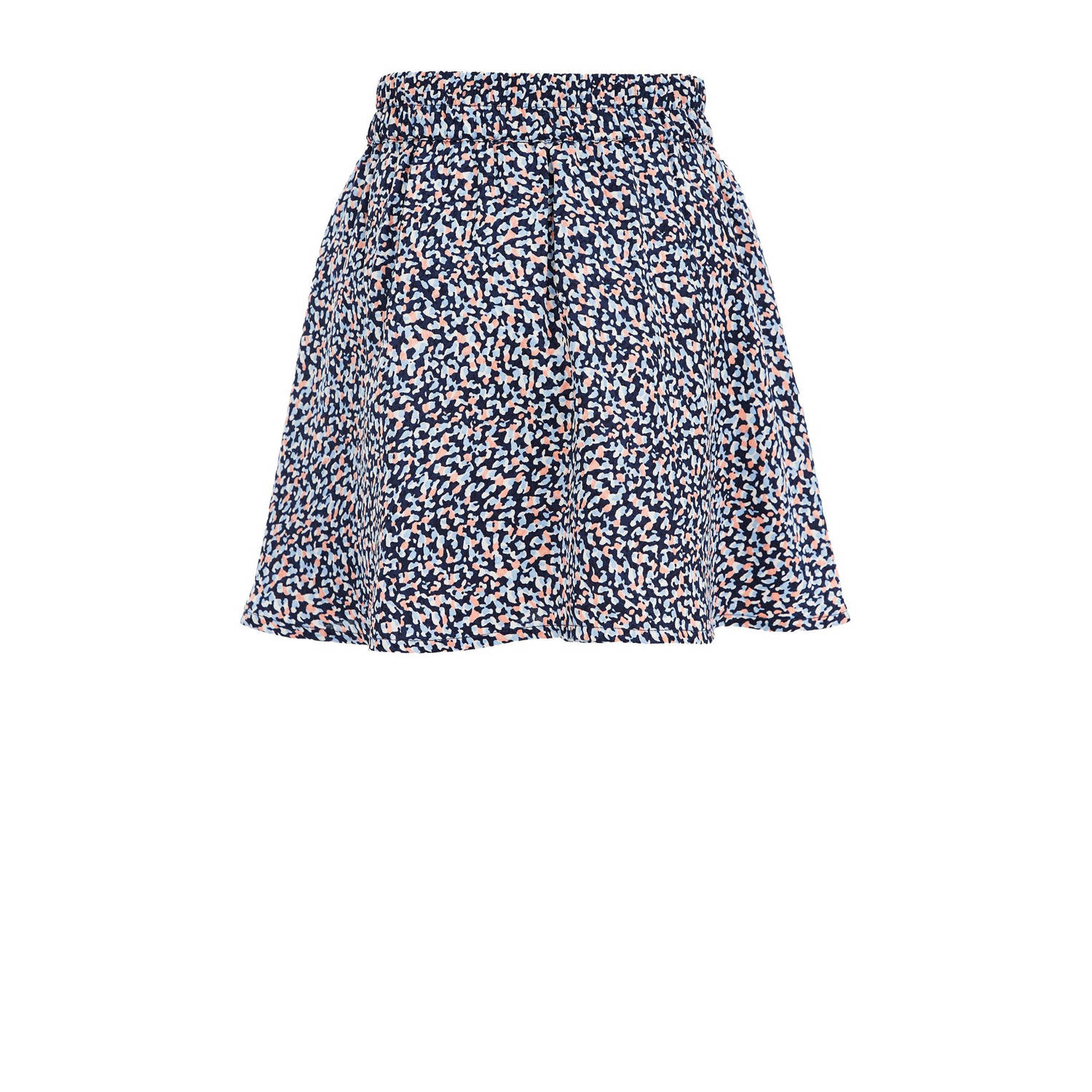 WE Fashion rok met all over print donkerblauw