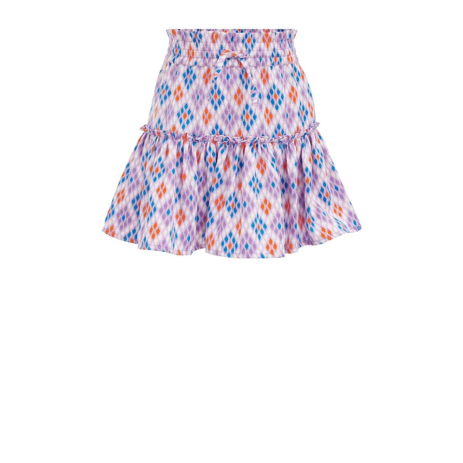 WE Fashion rok met all over print lila Paars Meisjes Gerecycled polyester 110 116