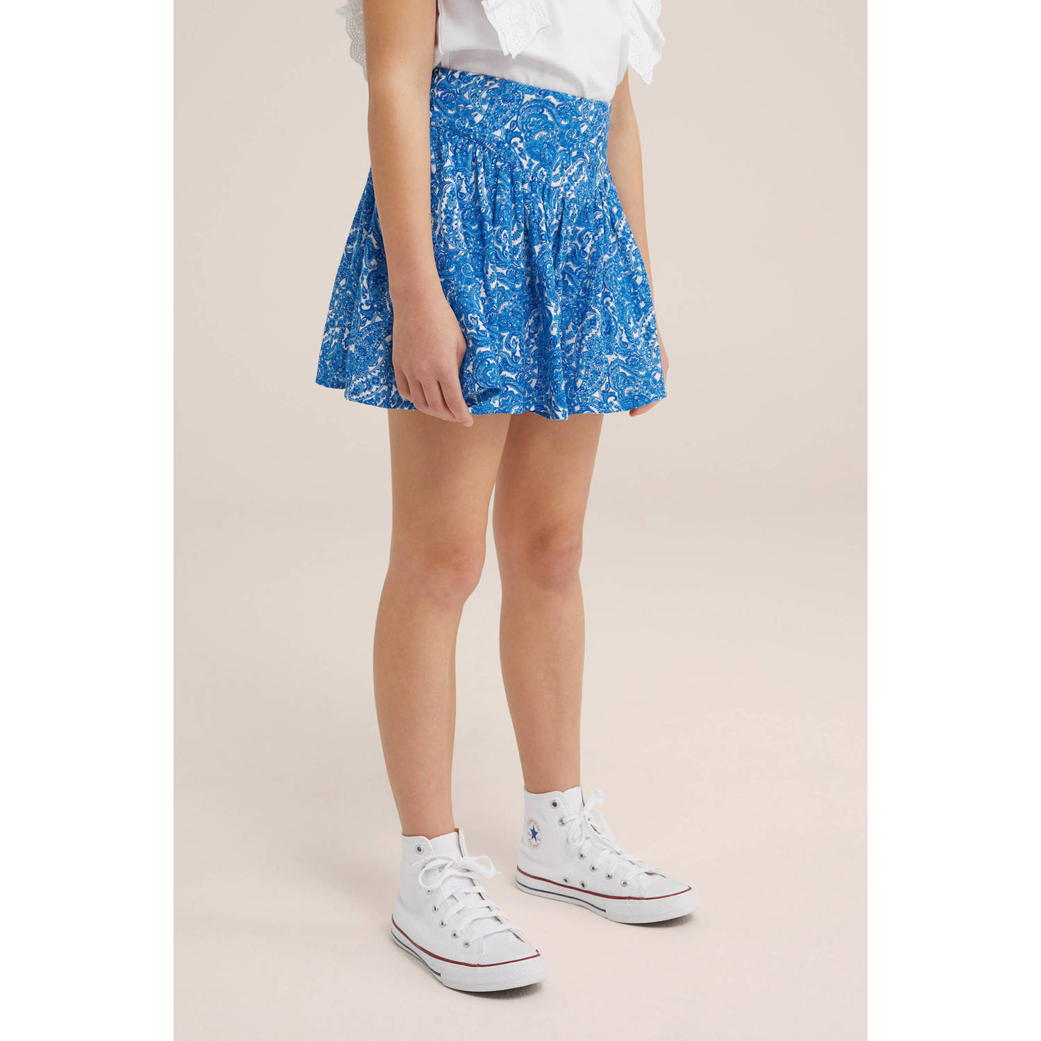 WE Fashion regular fit casual short blauw