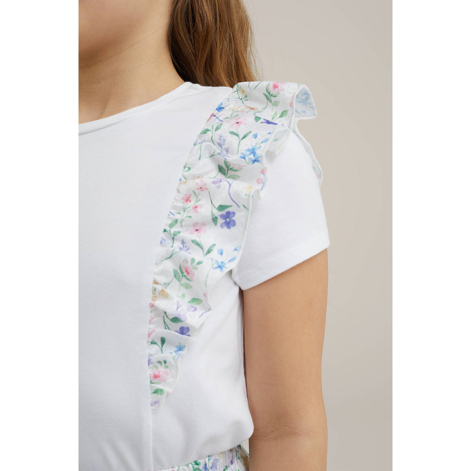 WE Fashion gebloemde skort wit