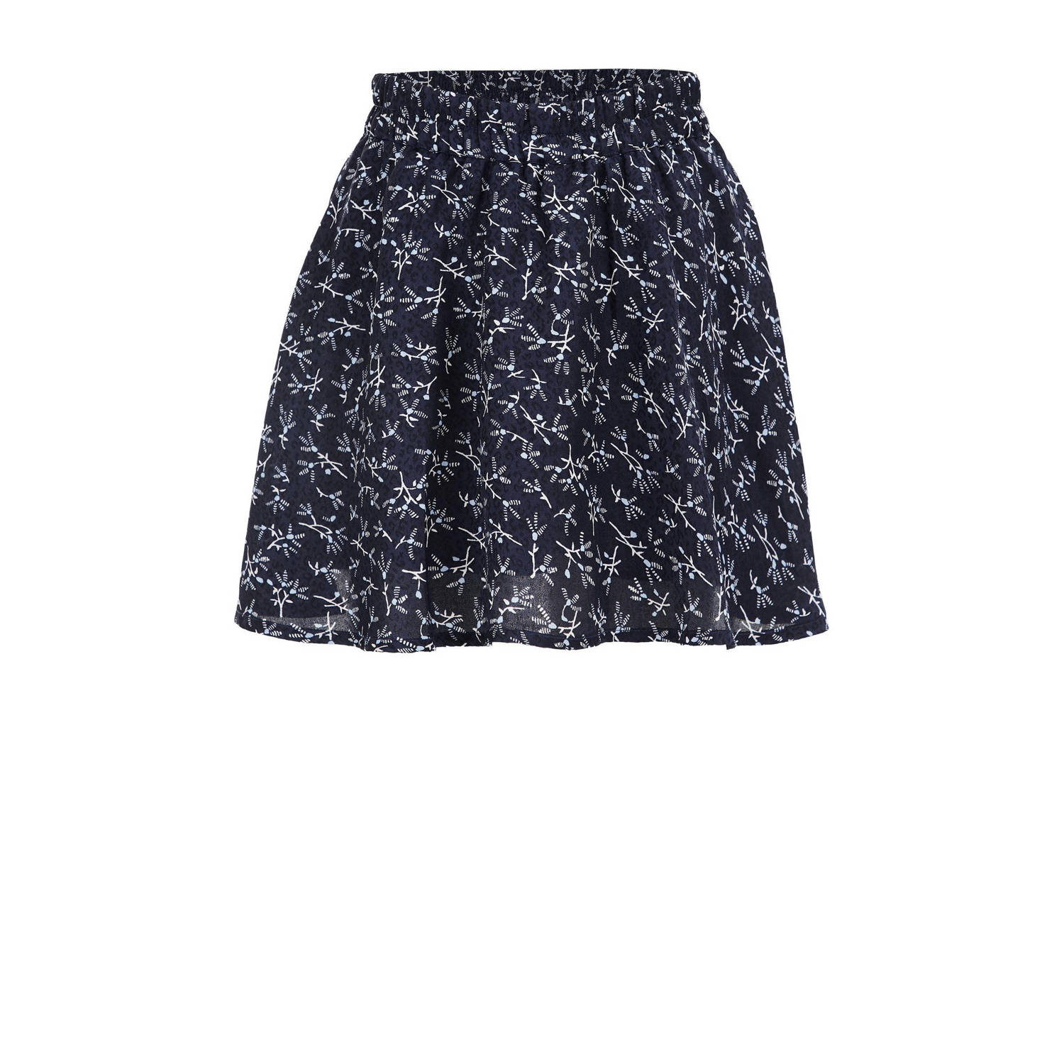 WE Fashion skort met all over print donkerblauw