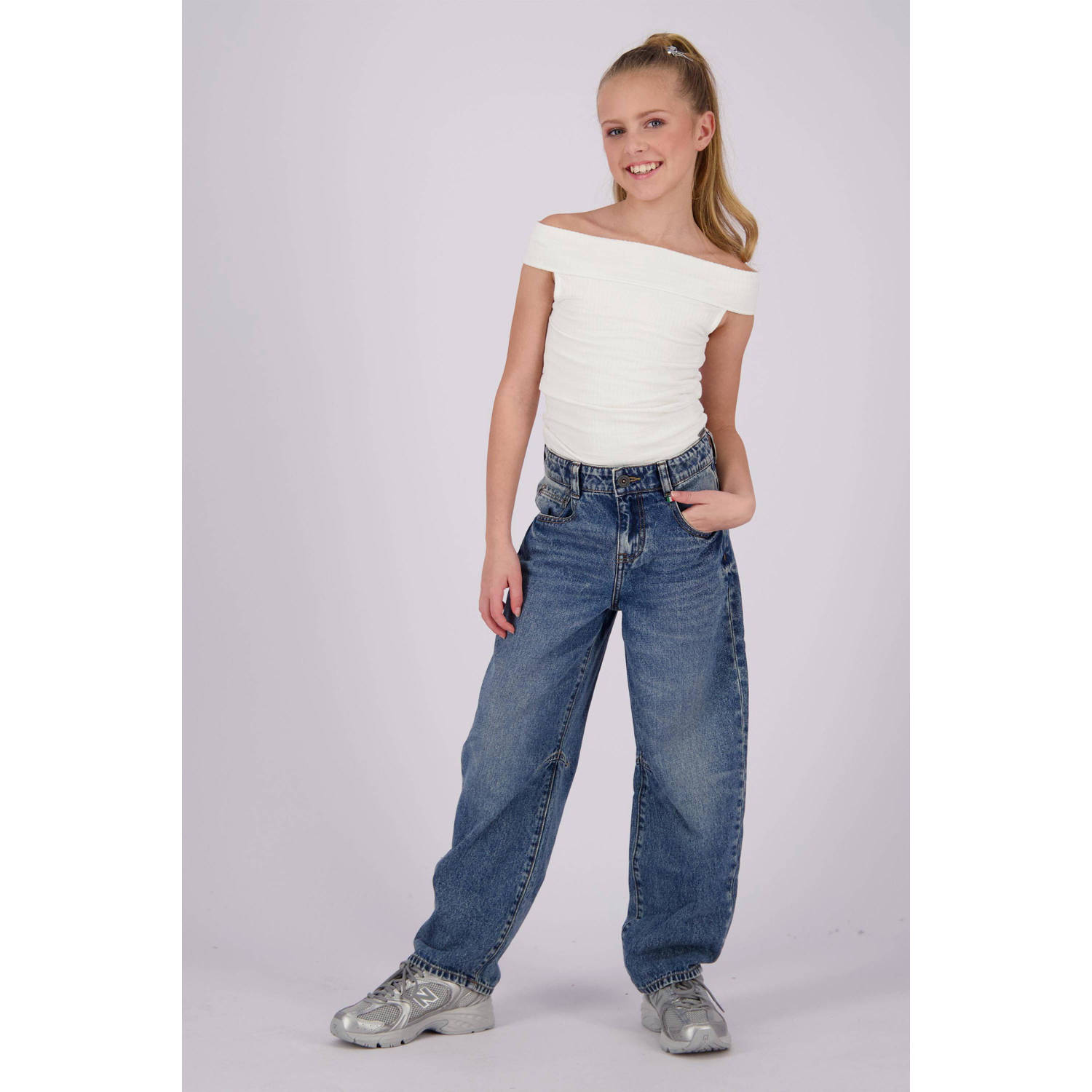 VINGINO loose fit jeans Valente indigo blue Blauw Denim 104